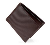 SERASAR, Cartera Hombre de Piel "Carbon" con protección RFID y Caja Regalo