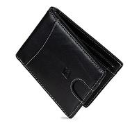 SERASAR | Billetera para Hombre | Cuero Genuino | Negro/Blanco | Protección RFID | Caja de Regalo | Carteras de Cuero Seguras Bolso Bolsa Monederos Portamonedas Masculino Cartera de Cuero para Varón