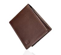 SERASAR Cartera Hombre Piel [Space] RFID Marrón 12 Tarjetas Caja Regalo