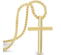 SERASAR Collar Cruz Hombre Acero Inoxidable 50cm Oro Idea Regalo