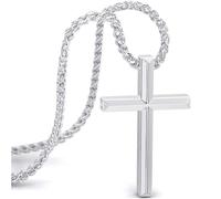 SERASAR Collar Cruz Hombres Cadena Colgante 50cm Plata Joyería Idea De Regalo Jesús Cruces