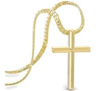 SERASAR Collar Cruz Hombre Colgante Cruz 60cm Oro Jesús Regalo