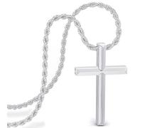 SERASAR Collar Cruz Hombres Cadena Colgante 50cm Plata Joyería Idea De Regalo Jesús Cruces