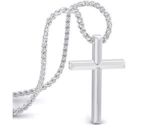 SERASAR Collar Cruz Hombres Cadena Colgante 50cm Plata Joyería Idea De Regalo Jesús Cruces