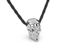 SERASAR Collar Cuero con Calavera para Hombre, de Muchacho, Plata Tribal Hombre Masculino 60cm Joyas Hombres Regalo Hijo
