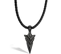 SERASAR | Collar de Cuero para Hombre "Arrow" con Colgante de Acero Inoxidable