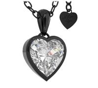 SERASAR Collar de Plata de Ley 925 Negro para Mujeres y Niñas - Collar de Joyería de Corazón para Regalo de Boda o Día Especial