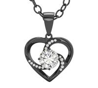 SERASAR Collar de las Señoras Negro Acero Quirúrgico 316L Mujeres Joyería s Corazón Regalo Boda Día la del Aro Cuello