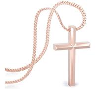 SERASAR Collar de Oro Rosa Acero Inoxidable 18 Quilates Real Cruz Gargantilla San Valentín Regalos Cumpleaños para las Mujeres