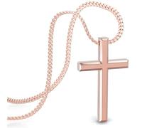 SERASAR Collar de Oro Rosa Acero Inoxidable 18 Quilates Real Cruz Gargantilla San Valentín Regalos Cumpleaños para Las Mujeres