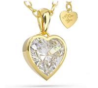 SERASAR Collar de Plata Corazón Señoras Acero Quirúrgico 316L Oro 18 Quilates Joyería Cadena Colgante Joyero Idea Regalo Día la Madre Navidad 30 Cumpleaños Mujeres