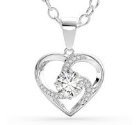 SERASAR Collar de Plata Esterlina 925 y Oro de 18 Quilates - Colgante de Corazón para Mujer - Regalo de Cumpleaños