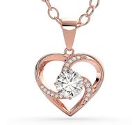 SERASAR Collar Mujer Corazón Oro Rosa Circonia Colgante Esposa Elegante