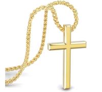 SERASAR Cruz Collar Hombres Colgante - 50cm Oro Joyería Cadena De Chapado en Idea Regalo Cumpleaños Día Del Padre Punk Rock San Valentín