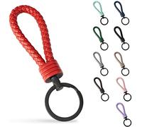 SERASAR Llavero de Cuero con Anilla de Acero Inoxidable [Strong] - Anillas Adicionales para Llaves Pequeñas - Ideal para Llaves de Coche, Motocicleta, Bicicleta y Casa - Con Caja de Regalo