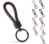 SERASAR Llavero de Cuero con Anilla de Acero Inoxidable [Strong] - Anillas Adicionales para Llaves Pequeñas - Ideal para Llaves de Coche, Motocicleta, Bicicleta y Casa - Con Caja de Regalo