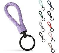 SERASAR Llavero de Cuero con Anilla de Acero Inoxidable [Strong] - Anillas Adicionales para Llaves Pequeñas - Ideal para Llaves de Coche, Motocicleta, Bicicleta y Casa - Con Caja de Regalo