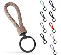 SERASAR Llavero de Cuero con Anilla de Acero Inoxidable [Strong] - Anillas Adicionales para Llaves Pequeñas - Ideal para Llaves de Coche, Motocicleta, Bicicleta y Casa - Con Caja de Regalo