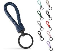 SERASAR Llavero de Cuero con Anilla de Acero Inoxidable [Strong] - Anillas Adicionales para Llaves Pequeñas - Ideal para Llaves de Coche, Motocicleta, Bicicleta y Casa - Con Caja de Regalo