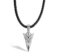 SERASAR Premium Collar de Cuero Hombres | Colgante de Acero Inoxidable | Cierre Seguro | Tres Colores | Caja de Joyería Incluida