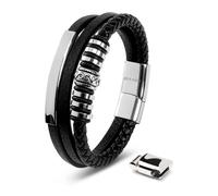 SERASAR, Pulsera de cuero para hombre "Shine", Regalo perfecto para un amigo