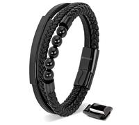 SERASAR, Pulsera de Cuero Premium para Hombre "Pearl", Regalo de cumpleaños