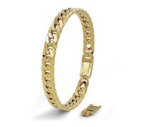 SERASAR Pulsera Hombre Acero Inoxidable Oro Acero Ancha Regalo Papá 23cm