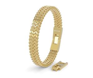 SERASAR Pulsera Hombre Acero Inoxidable Oro Acero Ancha Regalo Papá 23cm