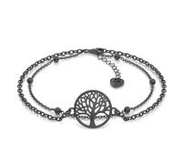 SERASAR Pulsera Life Mujer en Negro, Life, Joyas Acero inoxidable 316L Mujer, Pulseras Originales, Regalo Joyería para Hermana, Madre