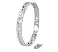 SERASAR Pulseras Para Hombres Pulsera de Acero Inoxidable los Plata Brazalete Joyas Trenzada