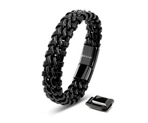 SERASAR Regalos Hombre Pulsera 17cm Negro Joyerãa Pulseras Hombres Brazaletes Pulso Muñequera Bisutería Joyeria Cuerdas Bracelet Men Jewellery Ancha
