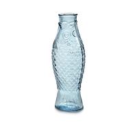 Jarra de vidrio para agua | Colección Fish & Fish de Paola Navone | Jarra 850ml | Botella azul transparente para bebidas | Adecuado como jarrón