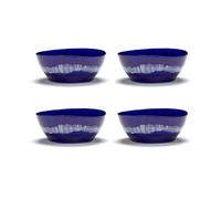Serax Set de 4 boles Ottolenghi Feast L Ø17 cm Dark blue stripes-white
