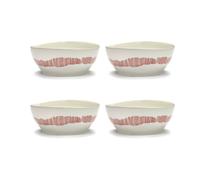 Serax Set de 4 boles Ottolenghi Feast L Ø17 cm White stripes-red