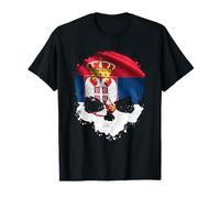 Serbia Fan Serbia Serbia Bandera Belgrado Calavera Camiseta