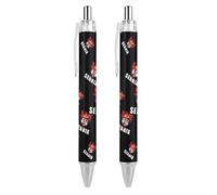 Serbia Griffon Buitre Bandera Serbia Negro Bolígrafo retráctil de 0,5 mm de punta fina, bolígrafo de trabajo de secado rápido y suave, 2 unidades, como se muestra en la imagen 1