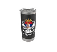 Serbian Queen Serbia Flag Proud Serbian Woman Vaso térmico de acero inoxidable de doble pared