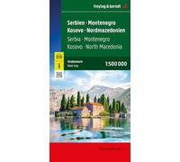 Serbien - Montenegro - Kosovo - Nordmazedonien, Straßenkarte 1:500.000, freytag & berndt: AK 7003