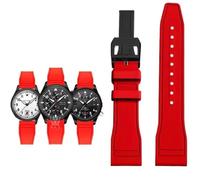 SERDAS Correa de goma para reloj IWC Fluoro, correa de liberación rápida para piloto AMG Petronas F1 Team, pulsera deportiva resistente al agua, correa de reloj de 20mm, 21mm y 22mm(Red-black B,20mm)