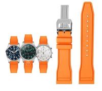 SERDAS Correa de goma para reloj IWC Fluoro, correa de liberación rápida para piloto AMG Petronas F1 Team, pulsera deportiva resistente al agua, correa de reloj de 20mm, 21mm y 22mm(Orange-silver B,20