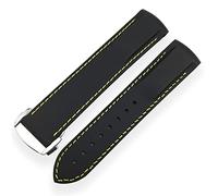 SERDAS Correa de reloj de silicona de goma de 20 mm 21mm de reloj de reloj a prueba de agua para IWC Marcos EL PEQUEÑO PRÍNCIPE Grande PILOTO Accesorios de Bracelete Spitfire(Black yellow line,19mm)