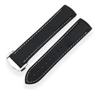 SERDAS Correa de reloj de silicona de goma de 20 mm 21mm de reloj de reloj a prueba de agua para IWC Marcos EL PEQUEÑO PRÍNCIPE Grande PILOTO Accesorios de Bracelete Spitfire(Black white line,21mm)