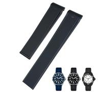 SERDAS Correa de reloj de silicona de goma de 20mm y 22mm compatible con Tag Heuer F1 CARRERA AQUARACER 300 WAY201A WAY211C, accesorios de correas de reloj(Black Without Buckle,21.5mm)