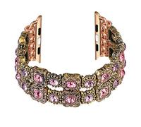 SERDAS Correa de reloj para mujer para Apple Watch Band 38/40/42/44mm Muñequera Pulsera de lujo hecha a mano con cristal para i-watch Series 7 6 5 4 3 2 SE(Pink,42-44mm)