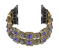 SERDAS Correa de reloj para mujer para Apple Watch Band 38/40/42/44mm Muñequera Pulsera de lujo hecha a mano con cristal para i-watch Series 7 6 5 4 3 2 SE(Purple,38-40mm)