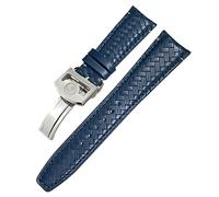 SERDAS Correa de reloj tejida de cuero vacuno con extremo curvado de 20 mm, 21 mm, 22 mm, apta para IWC Portugieser Pilots, correa de reloj de piel auténtica, 22mm, Acetato, Sin piedra preciosa