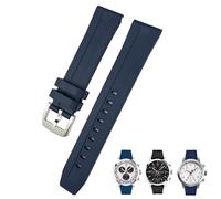 SERDAS Correa de silicona de goma para reloj Tissot Le Locle T006 T114 PRC200, pulsera resistente al agua con hebilla de mariposa, 20mm, 19mm, 21mm y 22mm(Blue Silver Pin,20mm)