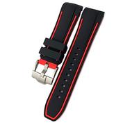 SERDAS Correas de reloj de silicona de goma de 23mm y 24mm, correa de reloj suave especial para pulseras T035617 T035627 T035(Red Pin Clasp,23mm)