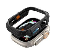 SERDAS Cubierta de fibra de carbono para Apple Watch Ultra 2 49mm Funda PC Borde a prueba de golpes Parachoques protector iWatch Series Ultra 49mm Accesorios Caja de reloj