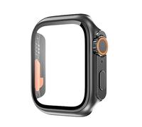 SERDAS Funda de cristal para Apple Watch de 44 mm, 45 mm, 41 mm, 40 mm, 42 mm, 38 mm, protector de pantalla, cambio ultra parachoques iWatch Series 8 7 SE 6 5 3 (Color: negro original, tamaño: 41 mm)